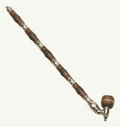 Metal 'long' smoking pipe