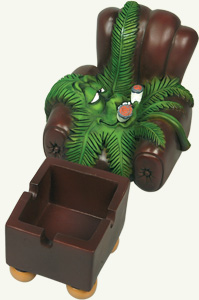 hanging cannabisleaf stash ashtray