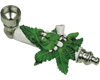 metal stoned marijuana leaf smoking pipe