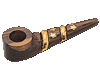 wooden golden on-line smoking pipe