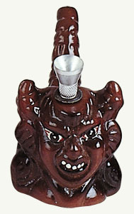 Ceramic 'devil' smoking pipe