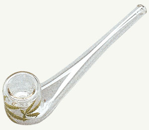 Glass 'cannabis' smoking pipe