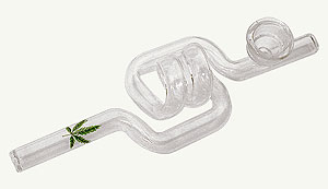 Glass 'dizzy' smoking pipe