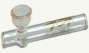 Glass 'short' smoking pipe