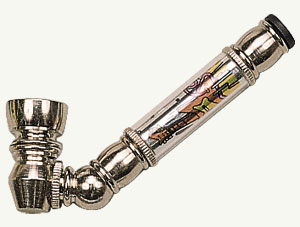 Metal 'chrome' smoking pipe