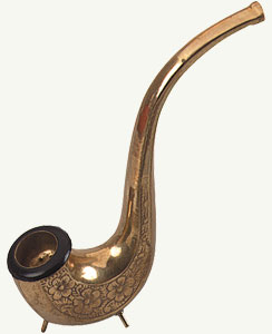 Metal 'tobacco' smoking pipe