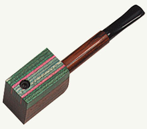Wooden 'block' smoking pipe