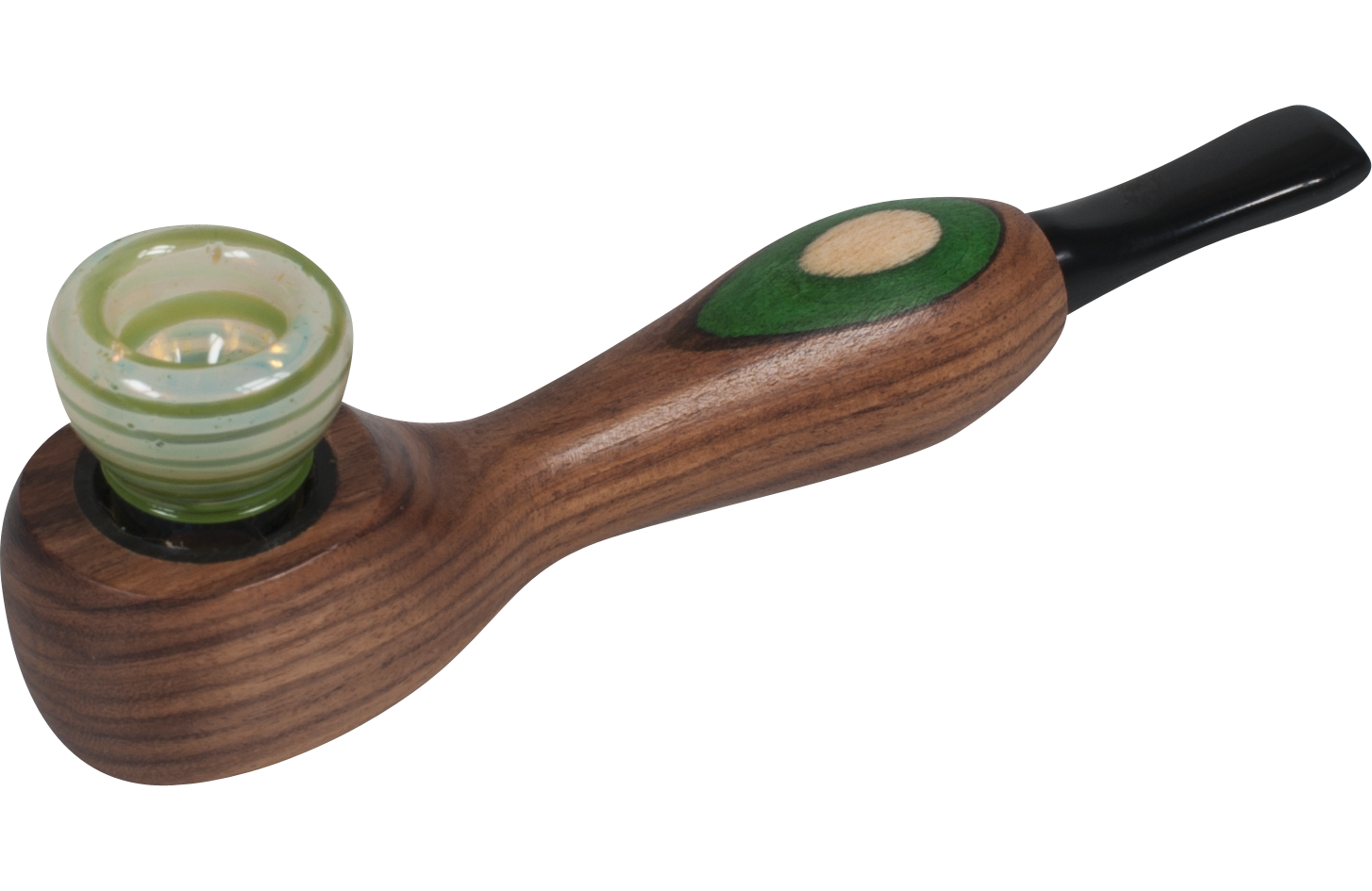 Pipa de hachís de madera con cazoleta de jade