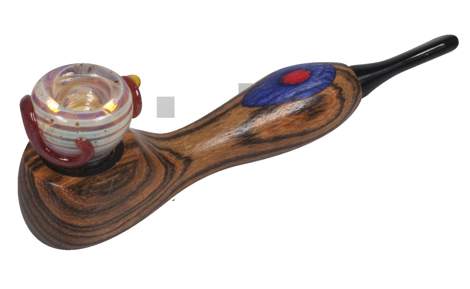 Wooden Golden Bowl Hash Pipe