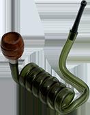 Acrylic Green Spiral Headshop Smoking Pipe