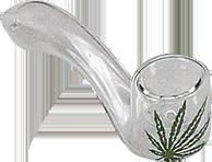 Glass Leaf On-line Smoking Pipe