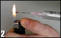 heat sterile needle